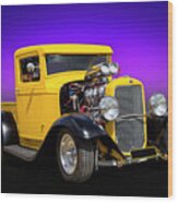 Hot Rod Pickup Wood Print