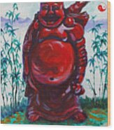 Hotai The Laughing Buddha Wood Print