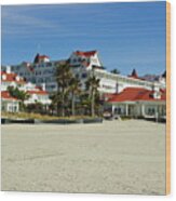 Hotel Del Coronado Beach Wood Print