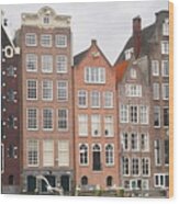 Houses Of Amsterdam Wood Print