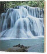 Huay Mae Khamin Waterfall Wood Print