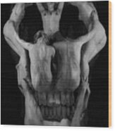 Human Skull Wood Print