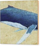 Humpback Whale Painting Wood Print