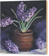 Hyacinths In A Pot Wood Print