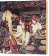 Hylas And The Nymphs Wood Print