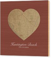 I Heart Huntington Beach California Street Map Love Series No 120 Wood Print