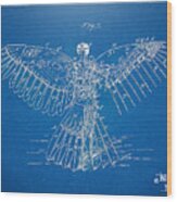 Icarus Human Flight Patent Artwork Wood Print