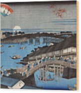 Ikeda Ryogoku Bridge, C1846. Wood Print