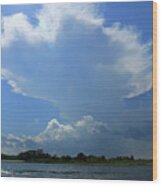 Incoming Storm Over Barnegat Bay Wood Print