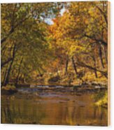 Indian Creek In Fall Color Wood Print