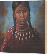 Indian Girl Wood Print