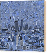 Indianapolis Skyline Abstract 7 Wood Print