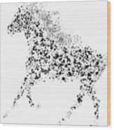 Ink Splattered Stallion Wood Print