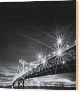 Into The City, Long Black And White Wood Print