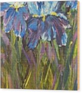 Iris Floral Garden Wood Print