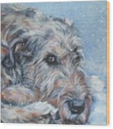 Irish Wolfhound Resting Wood Print