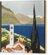 Italian Lakes  Vintage Illustrated Travel Poster Print italy painting art 900mm