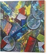 Its Complicated Abstract Geometric Painting Wood Print