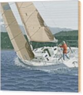 J-109 Sailboat Sail Boat Sailing 109 Wood Print