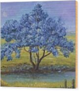 Jacaranda A La Orilla Del Rio Wood Print