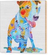 Jack Russell Terrier Colorful Painting Wood Print