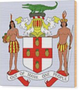Jamaica Coat Of Arms Wood Print
