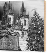 Jan Hus Christmas Prague Wood Print
