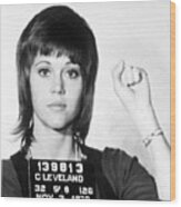 Jane Fonda Mug Shot Vertical Wood Print