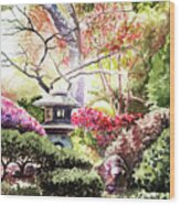 Japanese Garden In The Spring Wood Print
