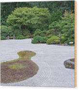 Japanese Zen Rock Garden At Portland Japanese Garden Portland Oregon Dsc6628 Wood Print