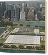 Jardine Water Purification Plant In Chicago Aerial Photo Wood Print