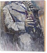 Jazz Saxophonist Charlie Parker Wood Print