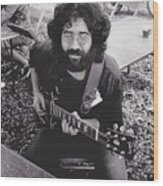 Jerry Garcia In The Park Wood Print