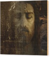 Jesus And Shroud Wood Print