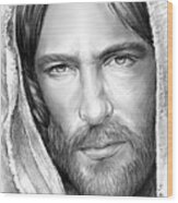 Jesus Face Wood Print