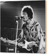 Jimi Hendrix Live Halo 1970 Wood Print