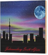 Johannesburg South Africa Twilight Skyline Wood Print