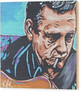 Johnny Cash Wood Print