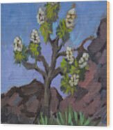 Joshua Tree In Bloom Wood Print