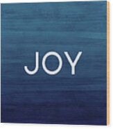 Joy Blue- Art By Linda Woods Wood Print
