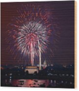 July 4th Fireworks Washington D C Wood Print