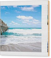 Juno Beach Pier Florida Seascape Collage 1 Wood Print