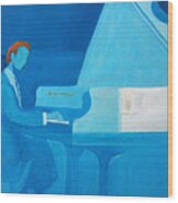 Justin Levitt Steinway Piano Blue Wood Print