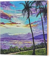 Ka'anapali Beach Sunset Wood Print