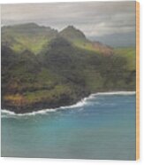 Kauai Shoreline Wood Print