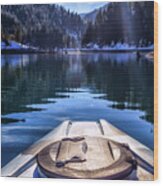 Kayaking In Mccloud Wood Print