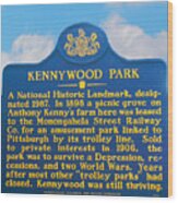 Kennywood Park Sign Wood Print
