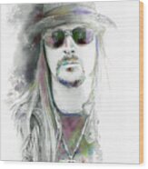 Kid Rock Portreyed. Wood Print