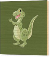 Kiddies Dinosaur T-shirt Wood Print
