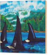 Killer Whales Wood Print